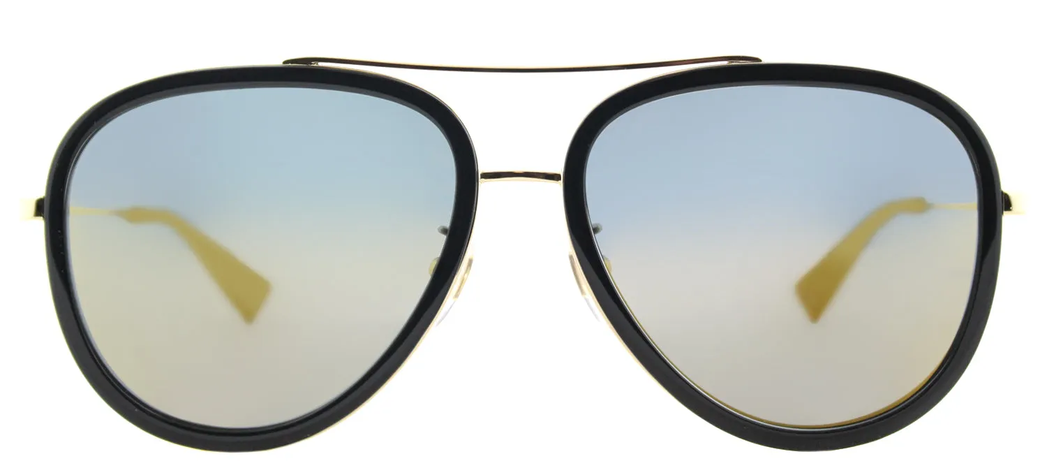 Gucci GG 0062S 001 Aviator Metal Gold Sunglasses with Gold Mirror Lens sold by Gaffos