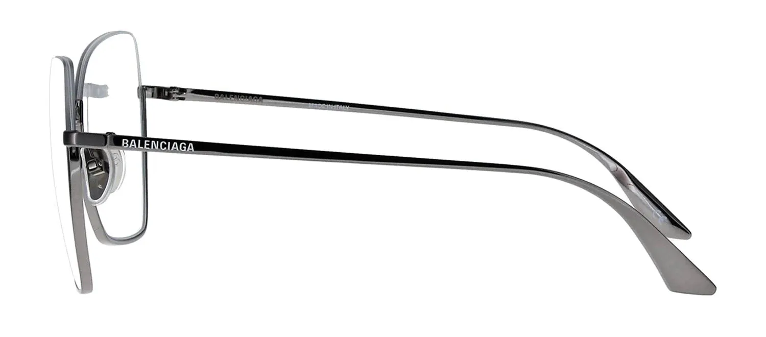 Balenciaga BB 0142O 001 Square Metal Grey Eyeglasses with Logo Stamped Demo Lenses sold by Gaffos product image thumbnail 3