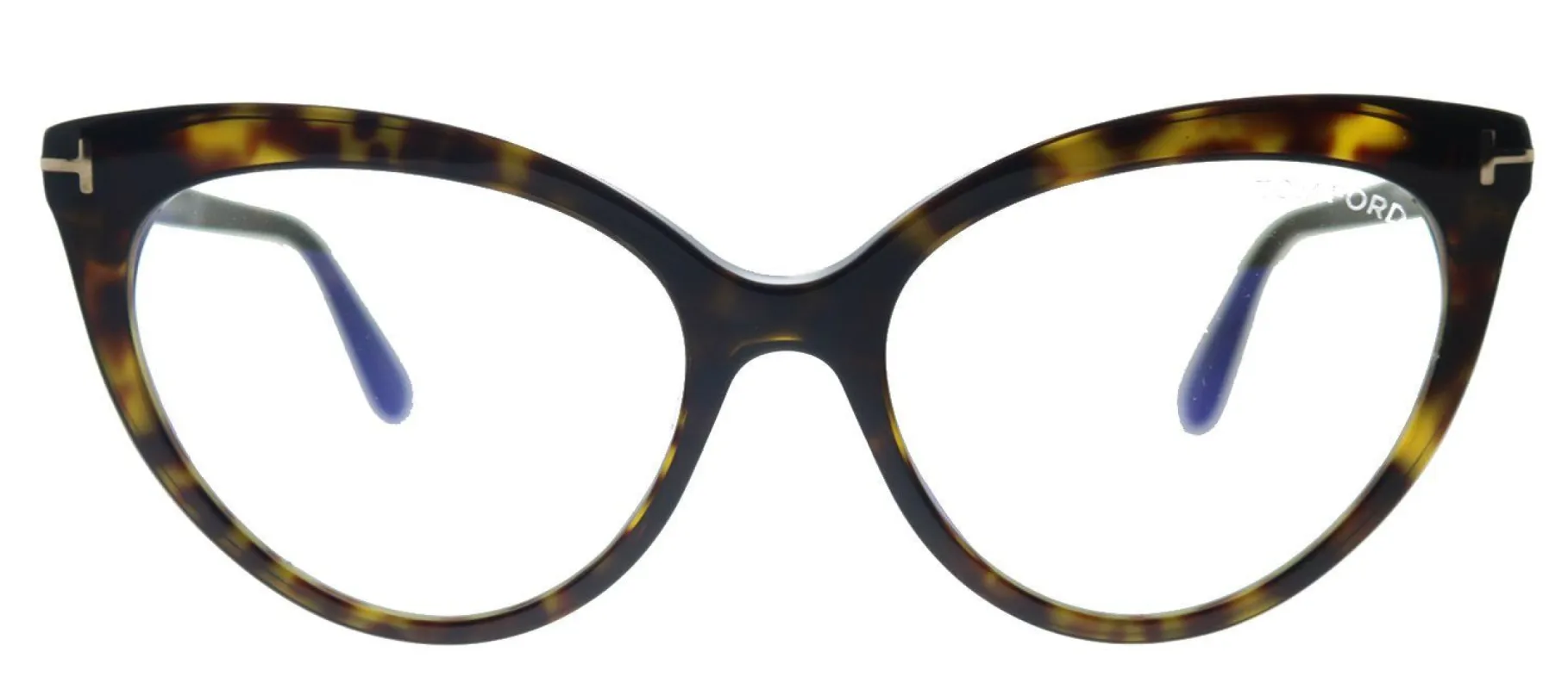 Tom Ford FT 5674-B 052 Cat-Eye Plastic Shiny Dark Havana Eyeglasses with Blue Block Lens sold by Gaffos