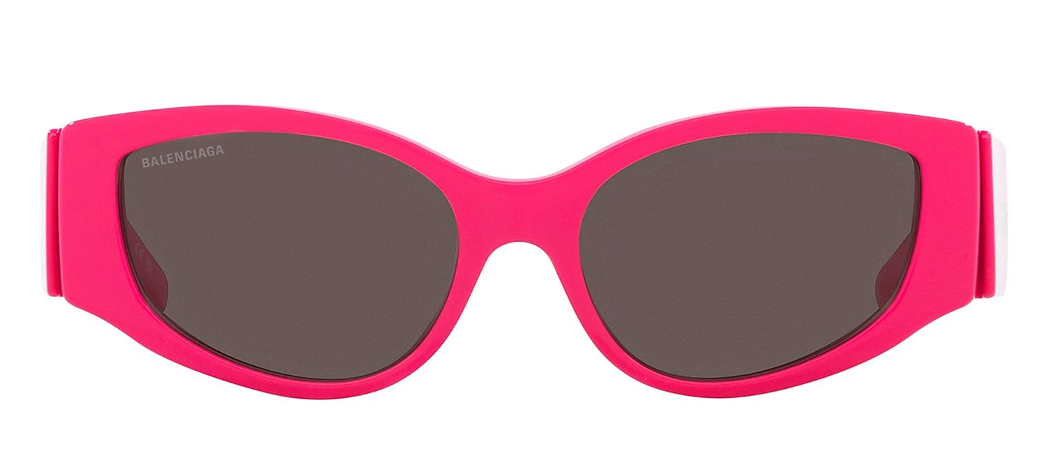 Balenciaga EVERYDAY BB 0258S 004 Oval Plastic Pink Sunglasses with Grey Lens sold by Gaffos