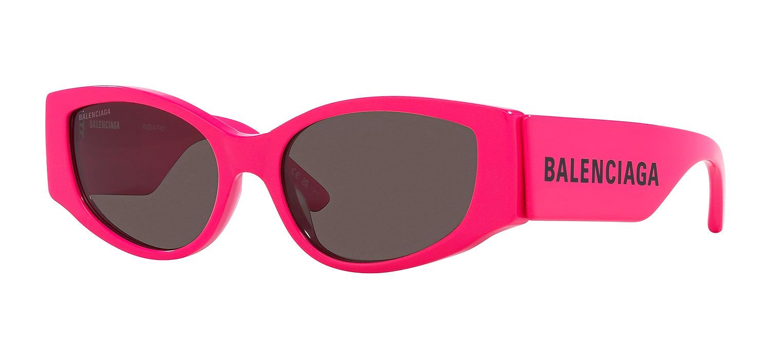 Balenciaga EVERYDAY BB 0258S 004 Oval Plastic Pink Sunglasses with Grey Lens sold by Gaffos product image thumbnail 2