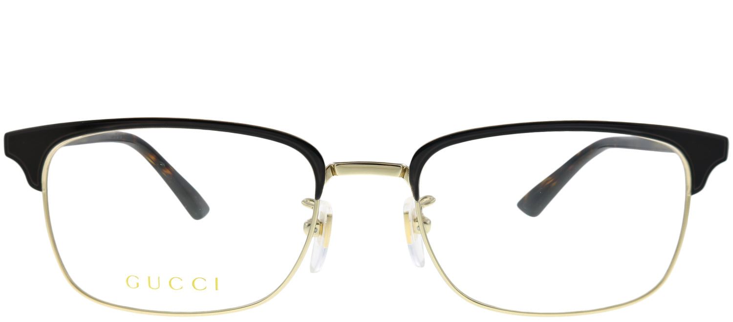 Gucci GG 0131O 002 Rectangle Metal Brown Eyeglasses with Demo Lens sold by Gaffos