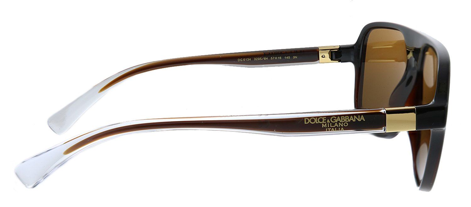 Dolce & Gabbana DG 6134 32956H Square Plastic Transparent Tobacco Sunglasses with Brown Mirror Lens sold by Gaffos product image thumbnail 3