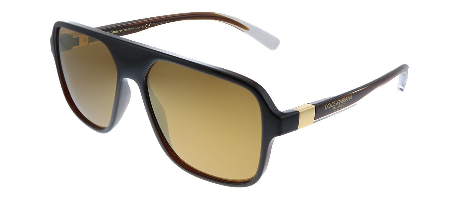 Dolce & Gabbana DG 6134 32956H Square Plastic Transparent Tobacco Sunglasses with Brown Mirror Lens sold by Gaffos product image thumbnail 2