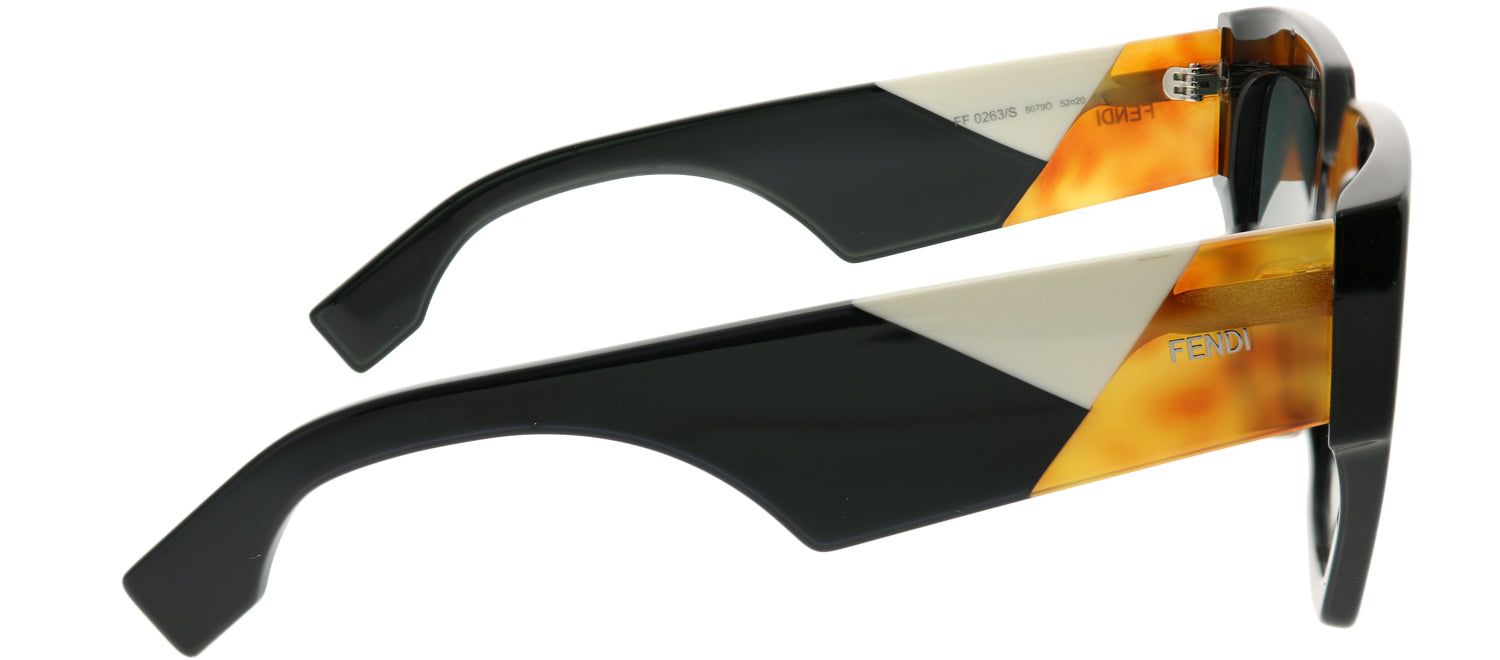 Fendi FF 0263 807 Square Plastic Black Sunglasses with Dark Grey Gradient Lens sold by Gaffos product image thumbnail 3