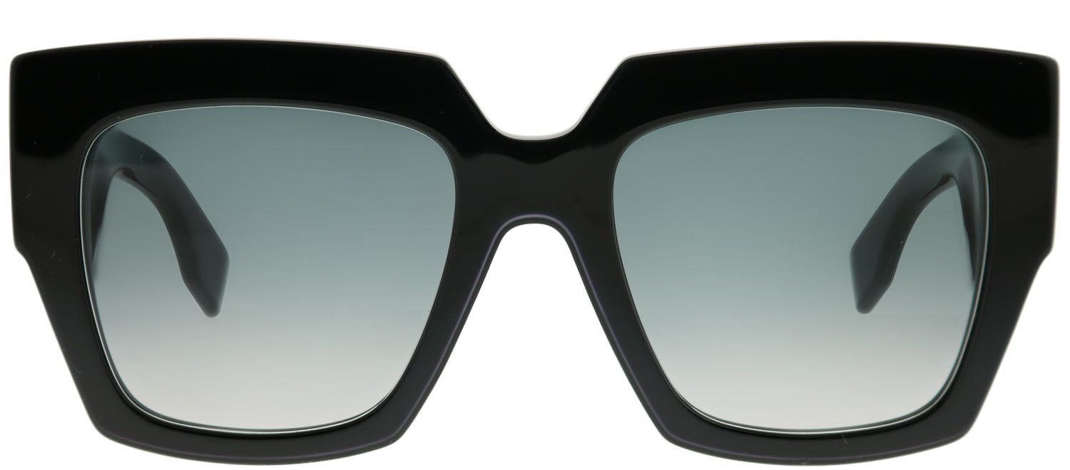 Fendi FF 0263 807 Square Plastic Black Sunglasses with Dark Grey Gradient Lens sold by Gaffos