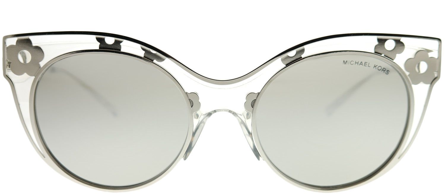 Michael Kors MK 1038 30506G Cat-Eye Metal Silver Sunglasses with Silver Mirror Lens sold by Gaffos