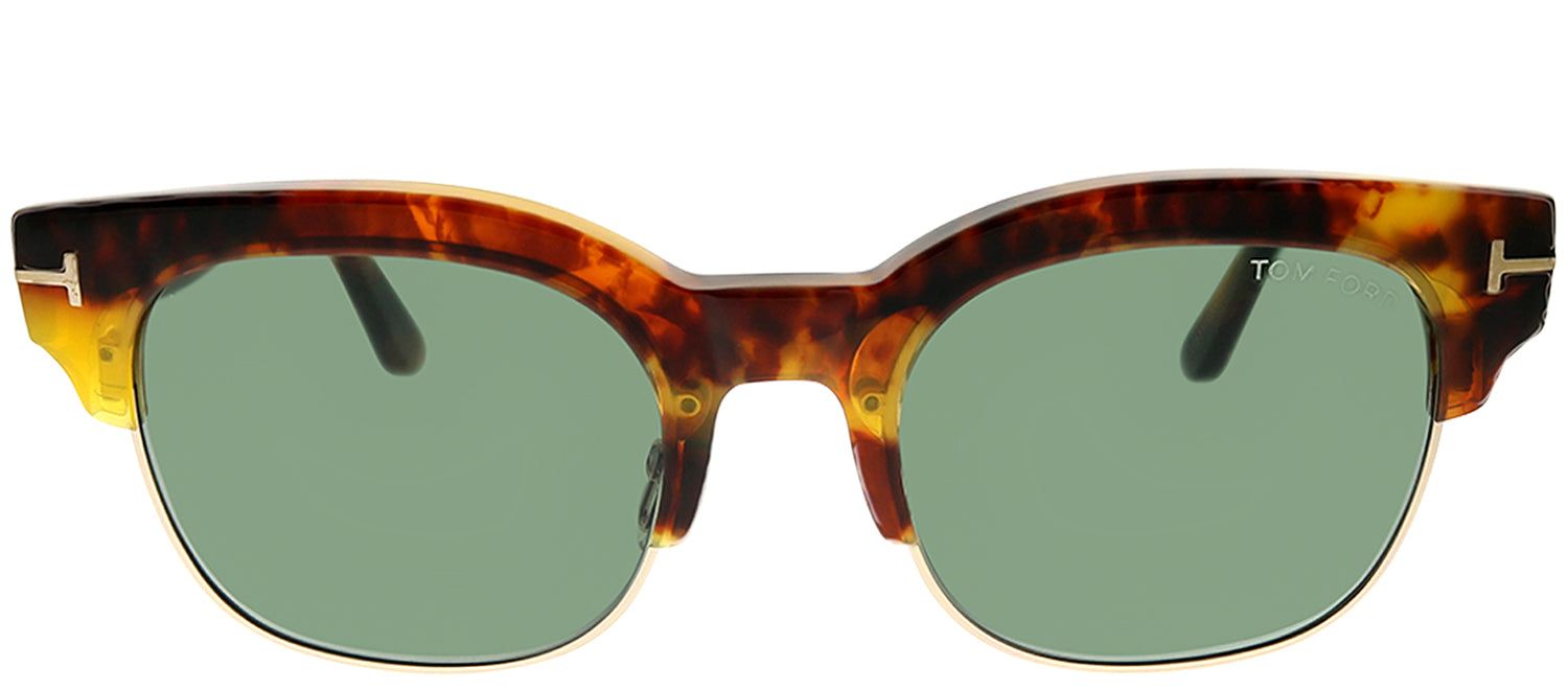 Tom Ford FT 0597 55N Square Plastic Tortoise/ Havana Sunglasses with Green Lens sold by Gaffos