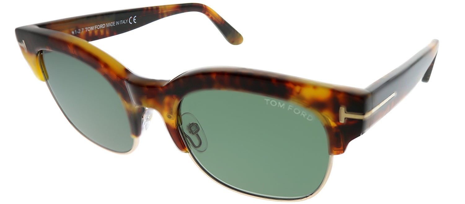Tom Ford FT 0597 55N Square Plastic Tortoise/ Havana Sunglasses with Green Lens sold by Gaffos product image thumbnail 2
