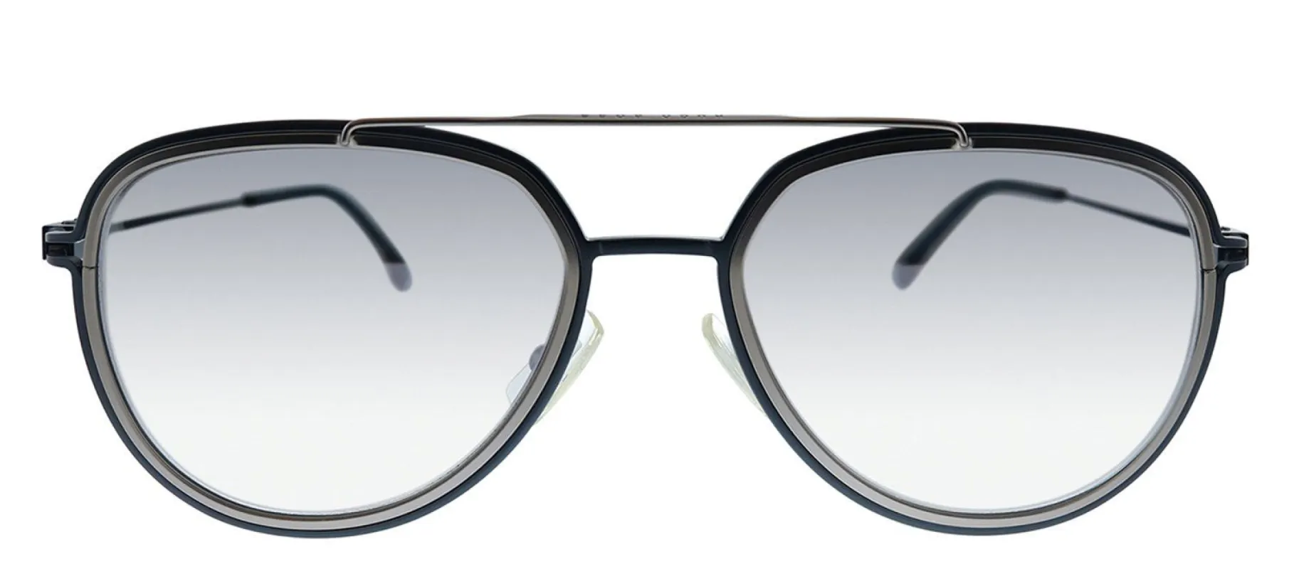 Hugo Boss BOSS 1193/S DTY Aviator Metal Black Sunglasses with Grey Mirror Lens made by Gaffos