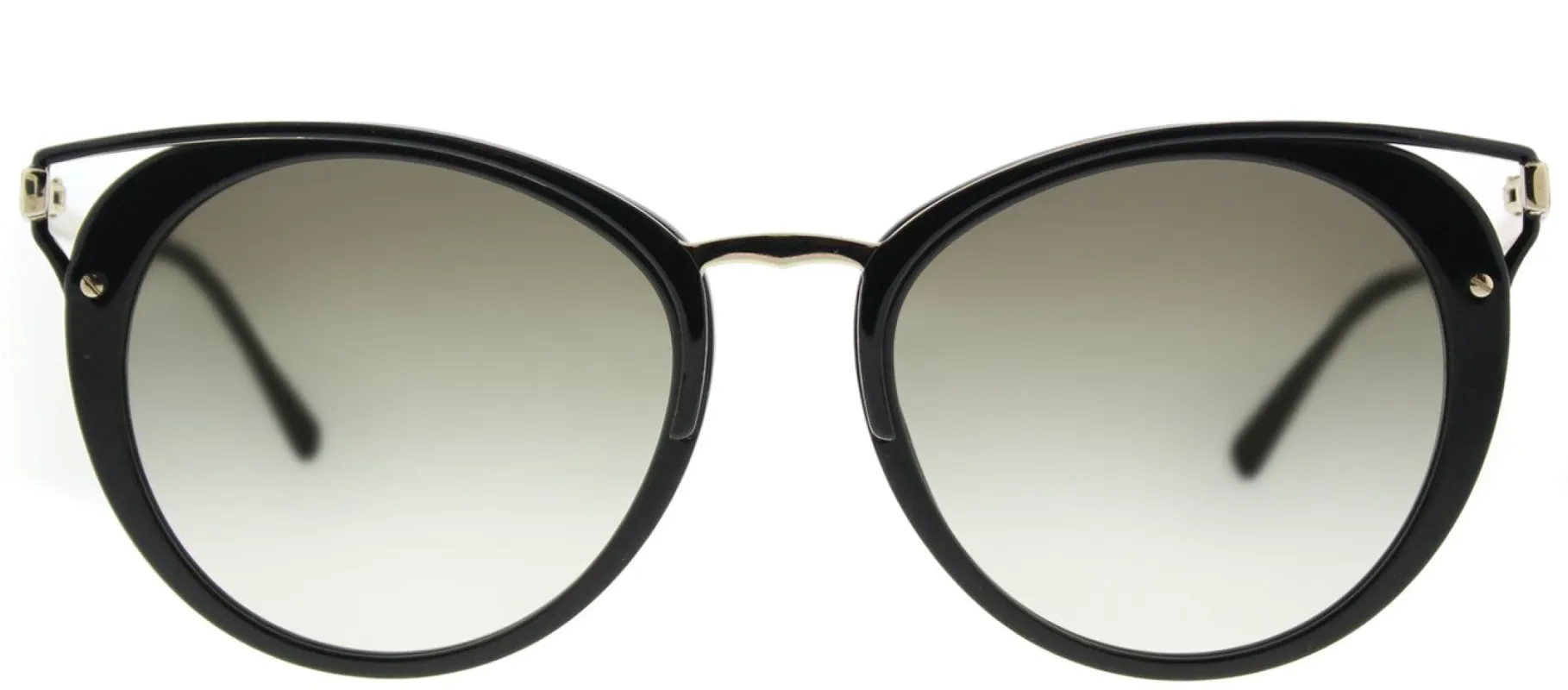 Prada PR 66TS 1AB0A7 Round Metal Black Sunglasses with Grey Gradient Lens sold by Gaffos