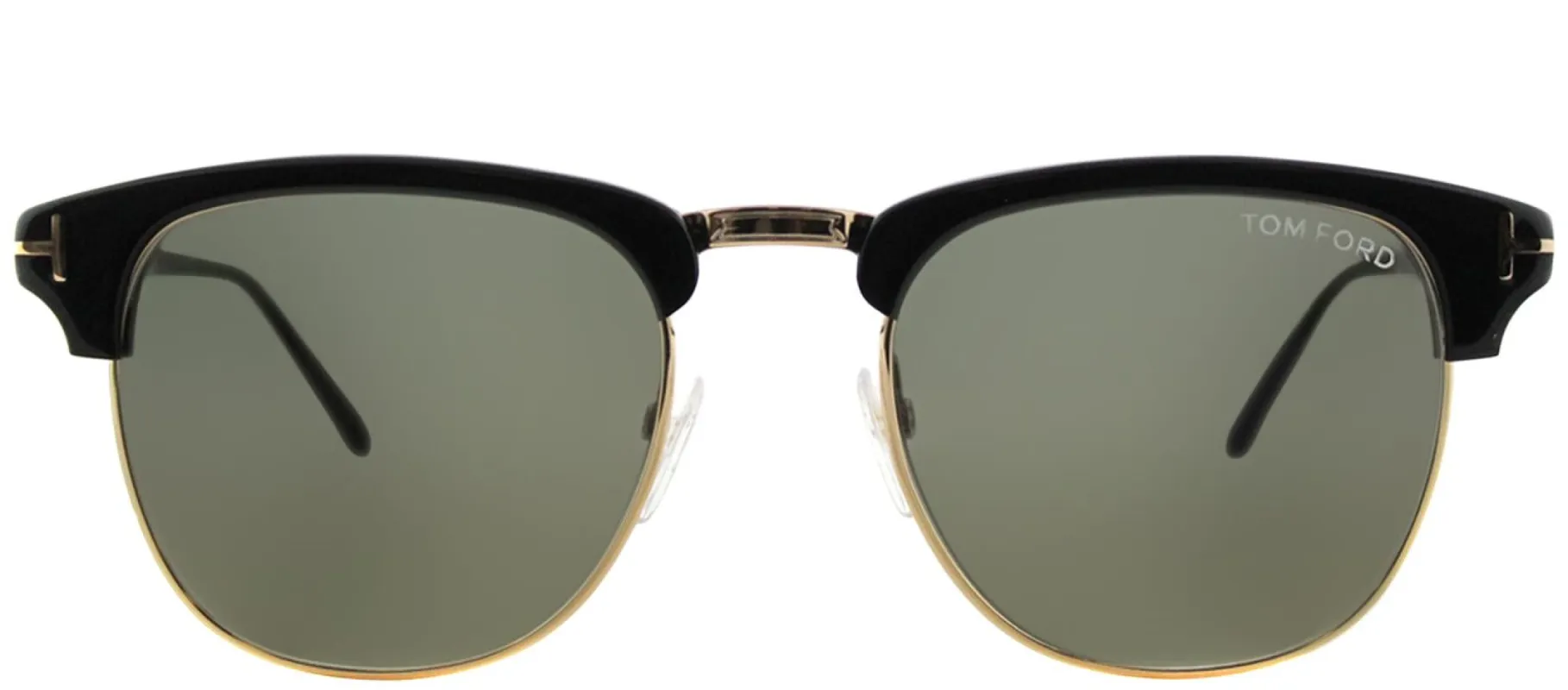 Tom Ford Henry TF 248 05N Clubmaster Plastic Black Sunglasses with Green Lens made by Gaffos