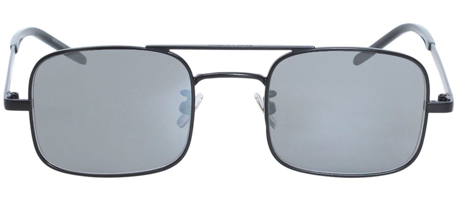Saint Laurent SL 331 005 Square Metal Black Sunglasses with Silver Mirror Lens sold by Gaffos