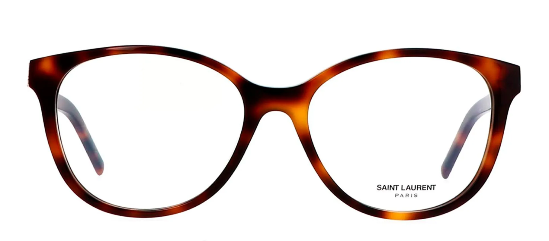 Saint Laurent SL M112O 002 Round Plastic Havana Eyeglasses with Clear Lens sold by Gaffos