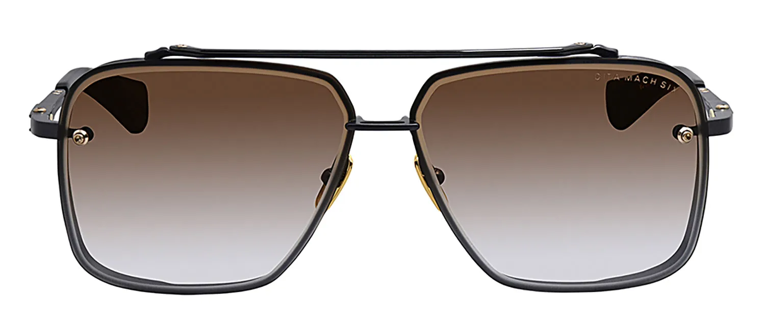 Dita Match-Six DT DTS121-62-03 Aviator Metal Black Sunglasses with Brown Lens sold by Gaffos