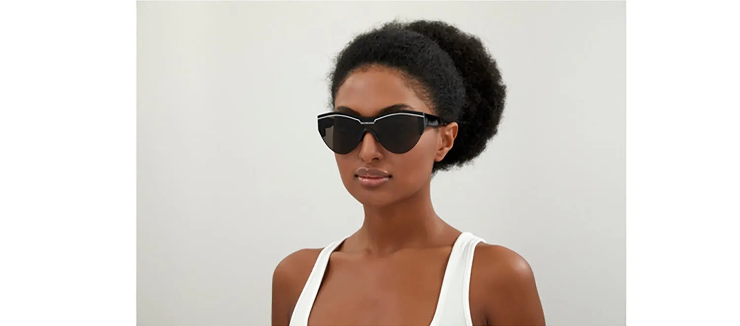Balenciaga BB 0004S 001 Shield Acetate Black Sunglasses with Grey Lens sold by Gaffos product image thumbnail 2