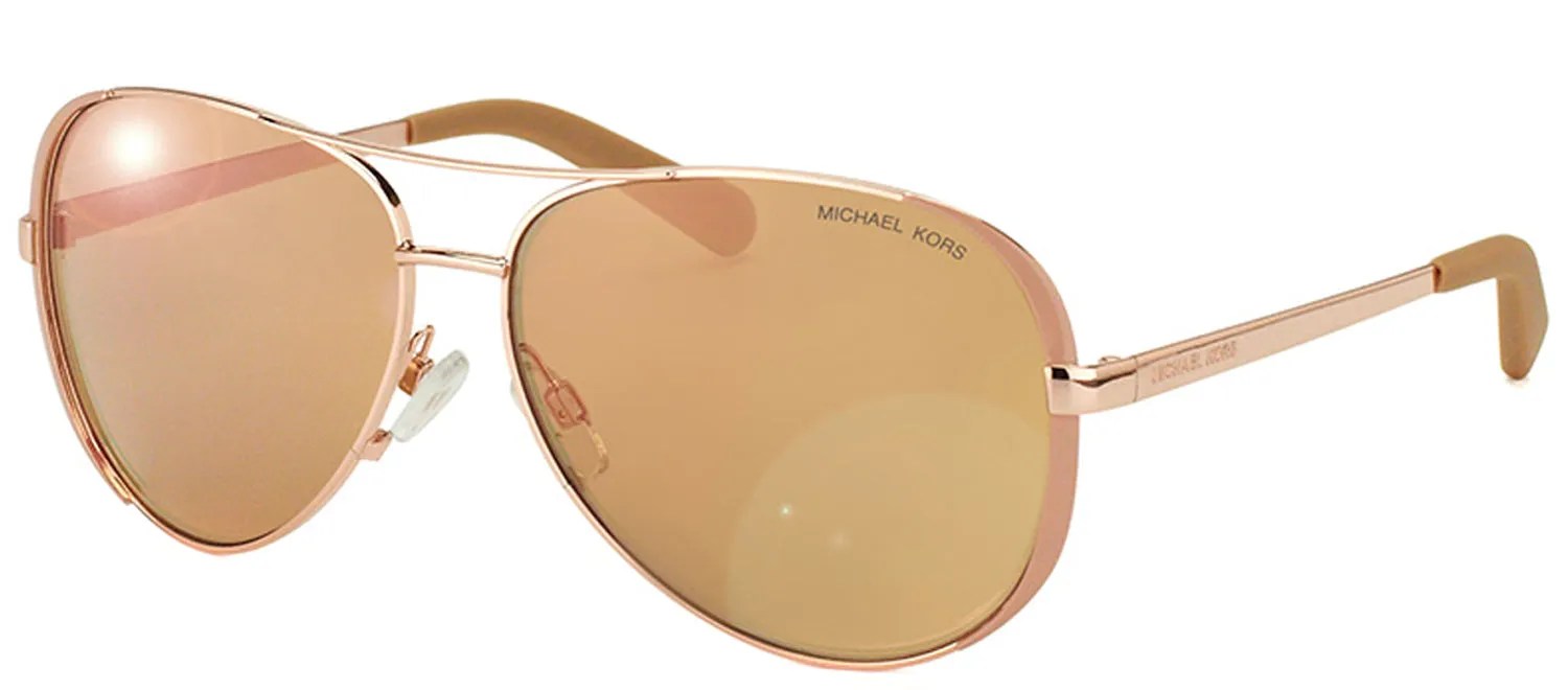 Michael Kors Chelsea MK 5004 1017R1 Aviator Metal Gold Sunglasses with Rose Gold Mirror Lens sold by Gaffos product image thumbnail 2