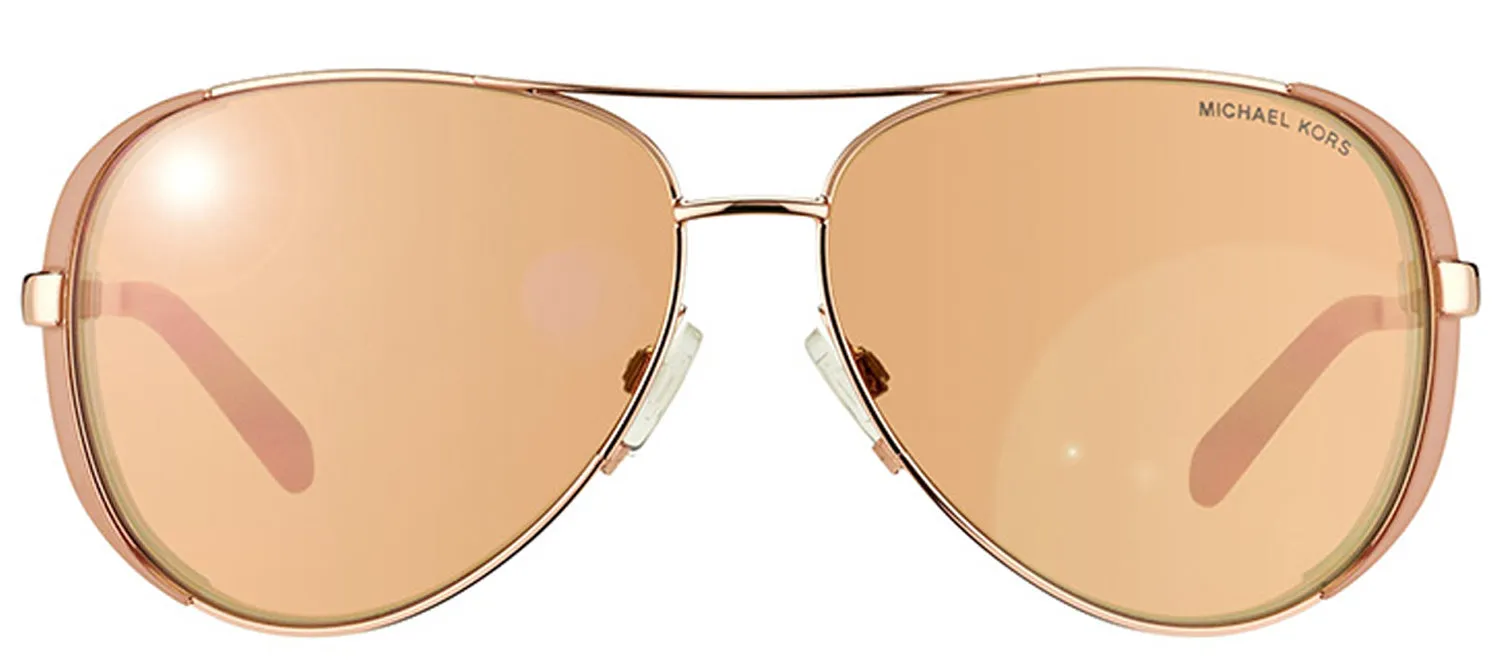 Michael Kors Chelsea MK 5004 1017R1 Aviator Metal Gold Sunglasses with Rose Gold Mirror Lens sold by Gaffos