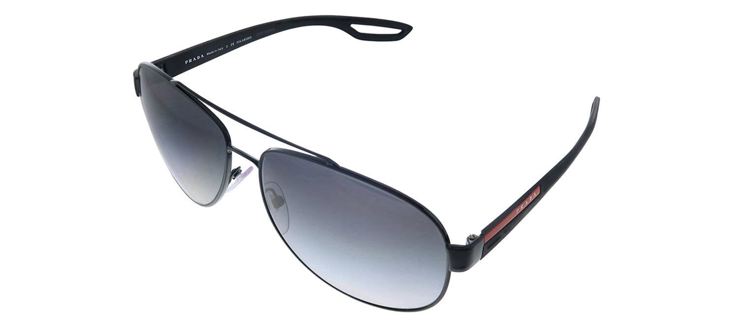 Prada Linea Rossa PS 55QS 1AB5W1 Pilot Metal Black Sunglasses with Grey Polarized Lens sold by Gaffos product image thumbnail 2