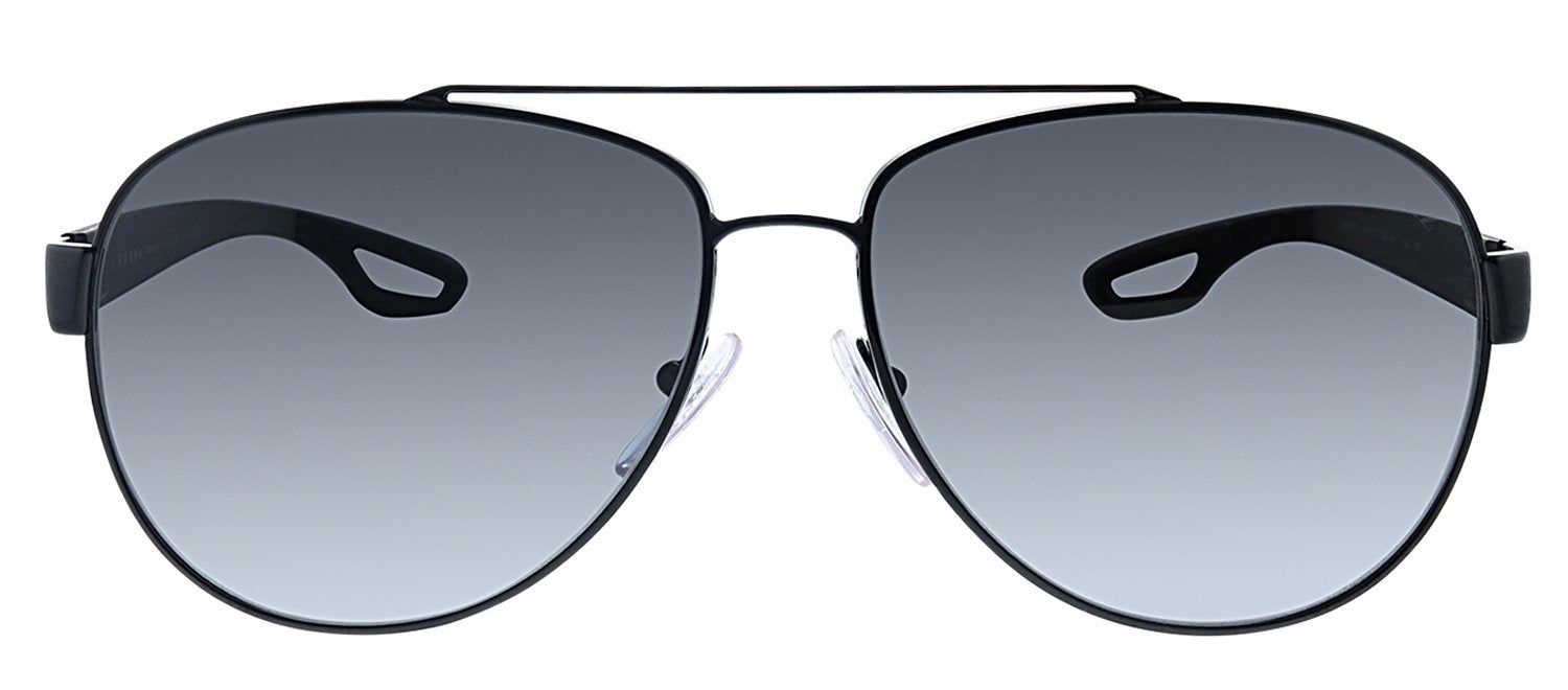 Prada Linea Rossa PS 55QS 1AB5W1 Pilot Metal Black Sunglasses with Grey Polarized Lens sold by Gaffos