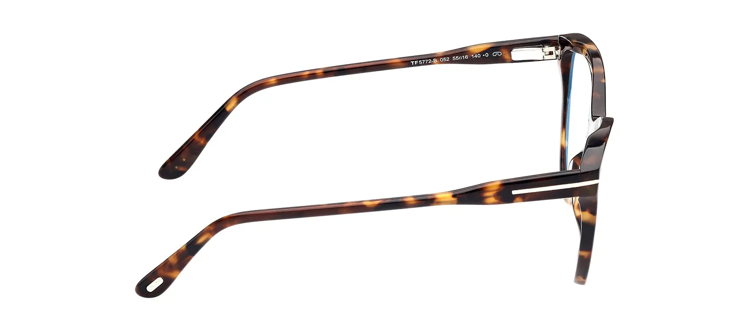 Tom Ford FT 5772-B 052 Cat-Eye Plastic Havana Eyeglasses with Clear Lens sold by Gaffos product image thumbnail 2
