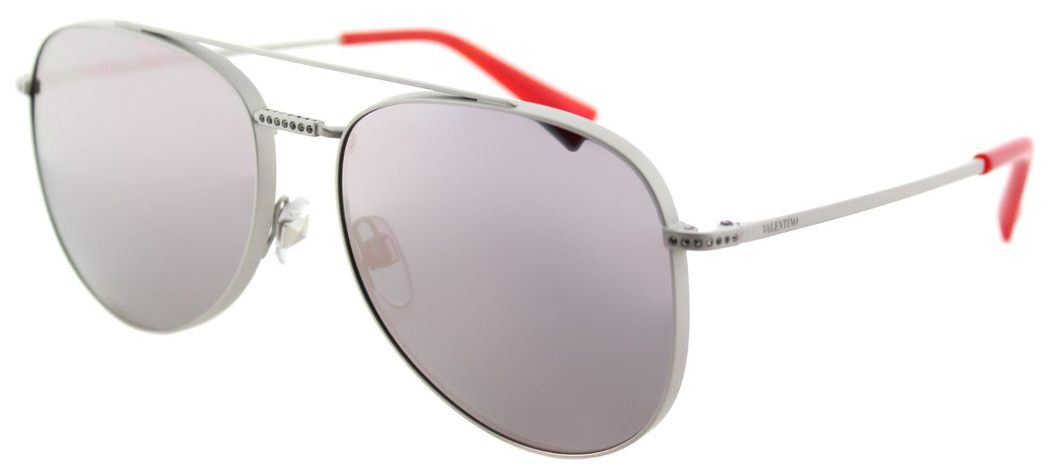 Valentino VA 2007B 30155R Aviator Metal Silver Sunglasses with Pink Mirror Lens sold by Gaffos product image thumbnail 2