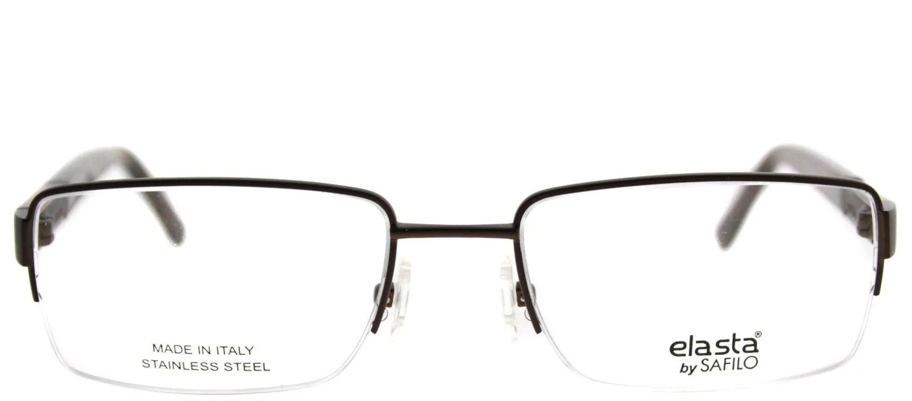 Elasta EL 3105 9HM Semi-Rimless Metal Brown Eyeglasses with Demo Lens sold by Gaffos