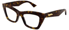 Bottega Veneta NEW CLASSIC BV 1215O 002 Cat-Eye Plastic Havana Eyeglasses with Logo Stamped Demo Lenses sold by Gaffos