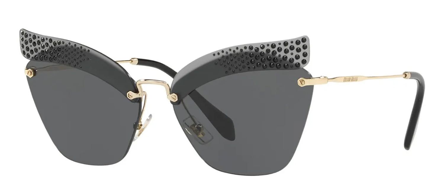 Miu Miu MU 56TS XEJ1A1 Cat-Eye Metal Gold Sunglasses with Grey Lens sold by Gaffos product image thumbnail 2