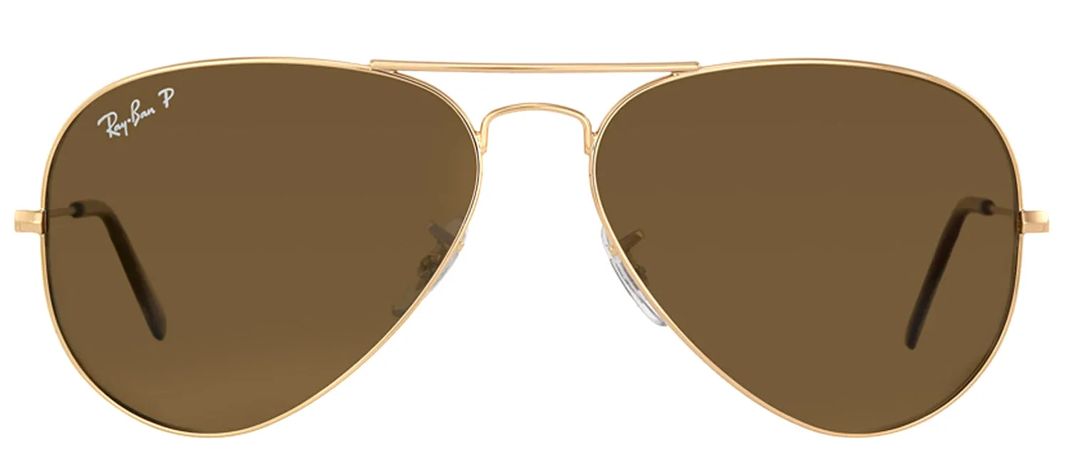 Ray-Ban Aviator Classic RB 3025 001/57 Aviator Metal Gold Sunglasses with Brown Polarized Lens sold by Gaffos