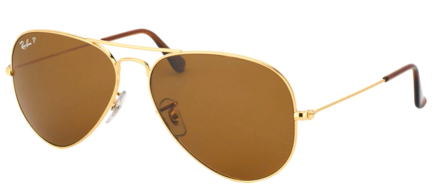 Ray-Ban Aviator Classic RB 3025 001/57 Aviator Metal Gold Sunglasses with Brown Polarized Lens sold by Gaffos product image thumbnail 2