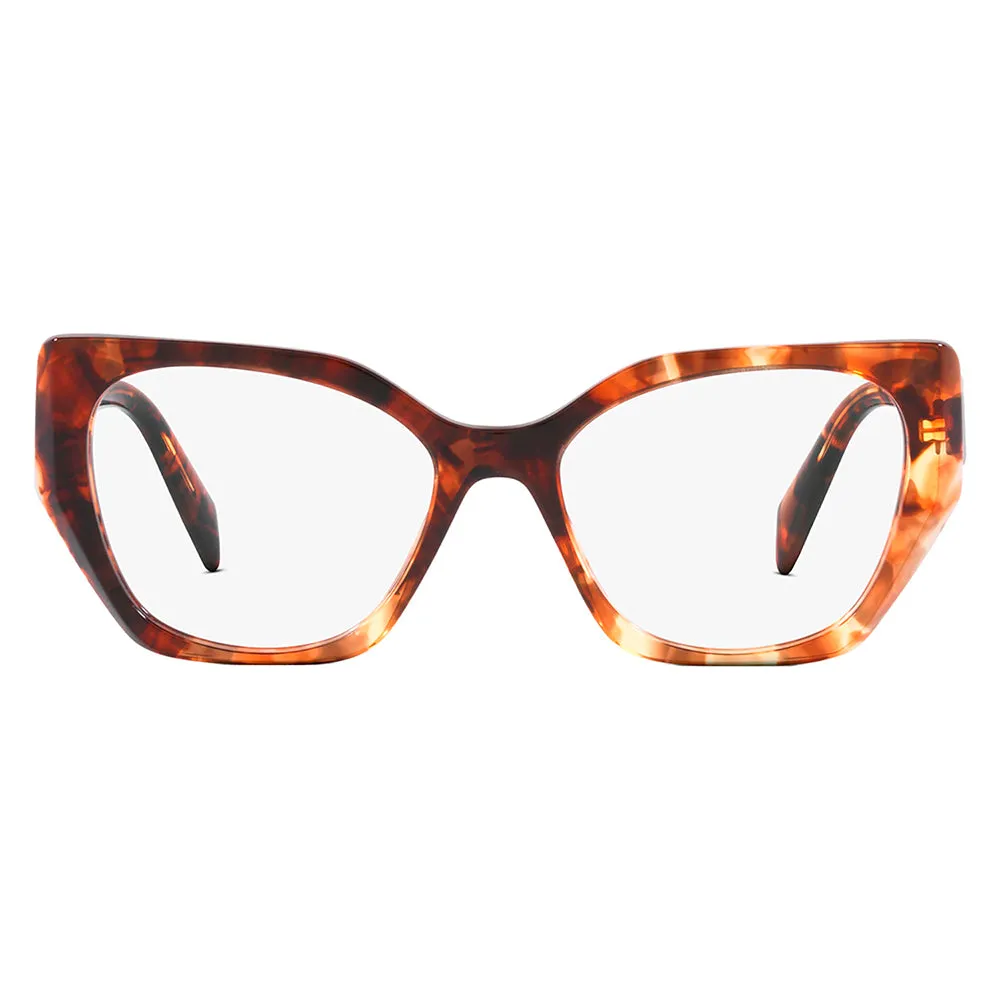Prada PR 18WV 07R1O1 Fashion Plastic Tortoise Eyeglasses with Logo Stamped Demo Lenses sold by Gaffos