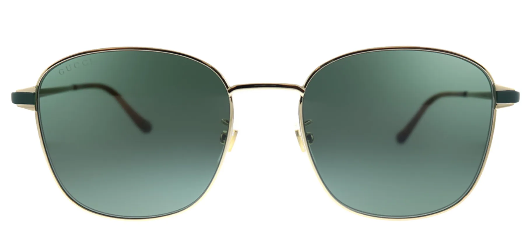Gucci GG 0575SK 004 Square Metal Gold Sunglasses with Green Lens sold by Gaffos