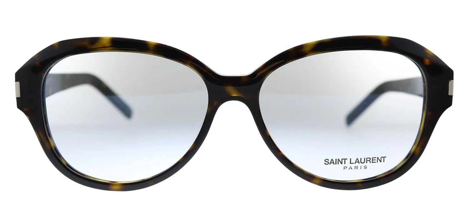 Saint Laurent SL 411 002 Oval Acetate Havana Eyeglasses with Demo Lens sold by Gaffos
