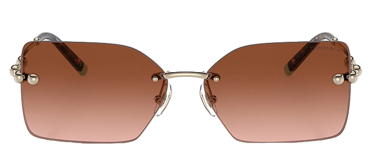 Tiffany & Co. TF 3088 61773B Rimless Metal Gold Sunglasses with Brown Gradient Lens sold by Gaffos