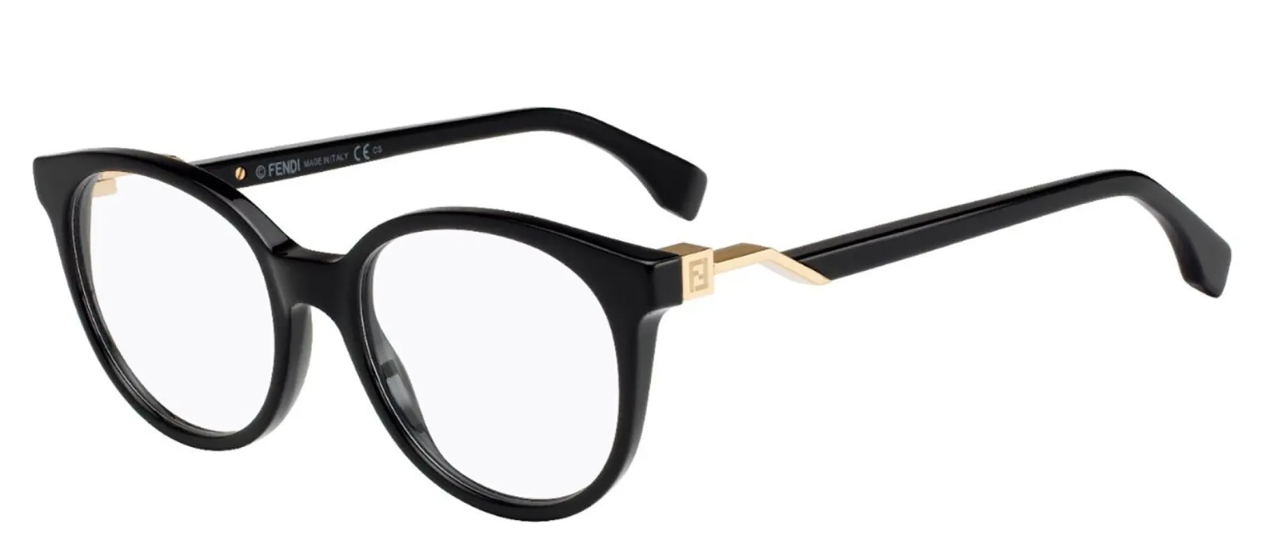 Fendi FF 0202 807 Round Plastic Black Eyeglasses with Demo Lens sold by Gaffos