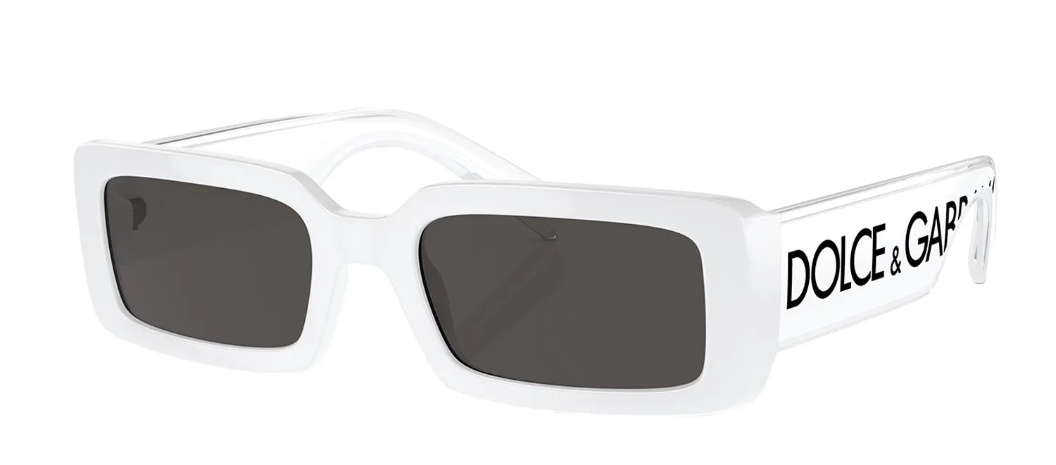 Dolce & Gabbana DG 6187 331287 Rectangle Plastic White Sunglasses with Grey Lens sold by Gaffos product image thumbnail 2