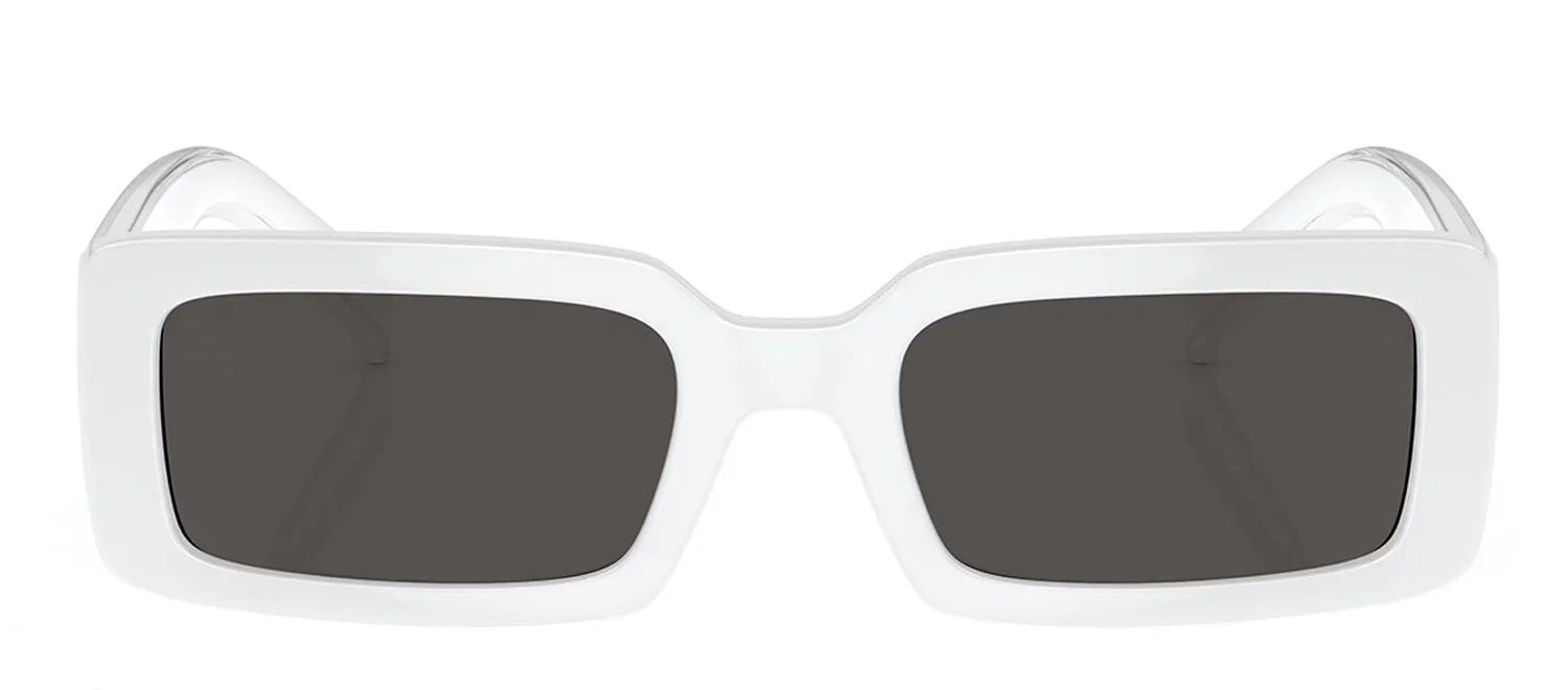 Dolce & Gabbana DG 6187 331287 Rectangle Plastic White Sunglasses with Grey Lens sold by Gaffos