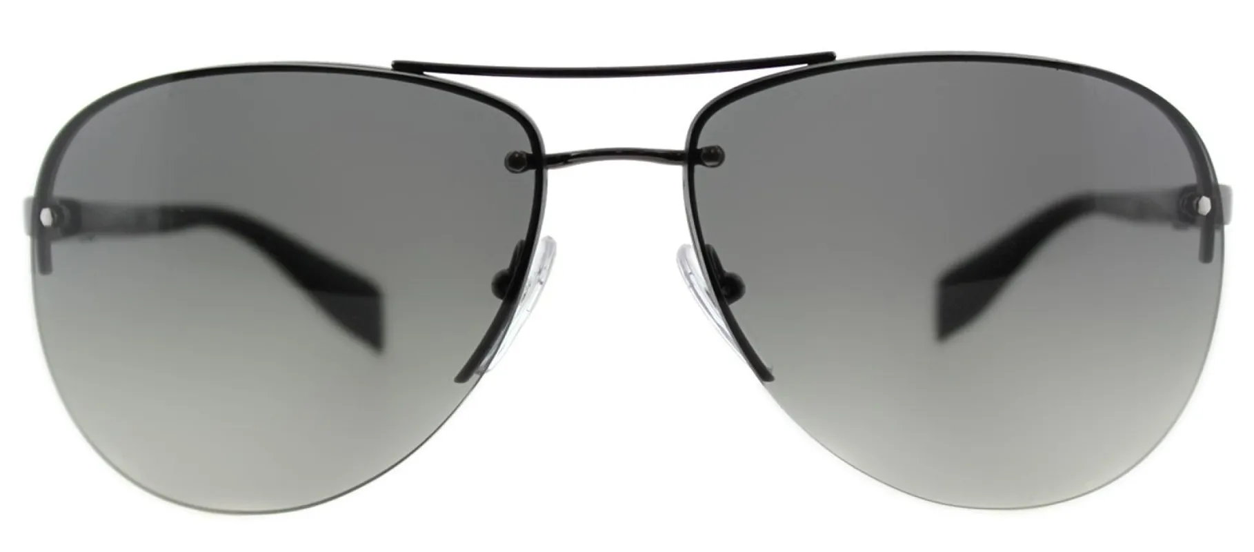 Prada Linea Rossa PS 56MS 5AV3M1 Aviator Metal Ruthenium/ Gunmetal Sunglasses with Grey Gradient Lens sold by Gaffos
