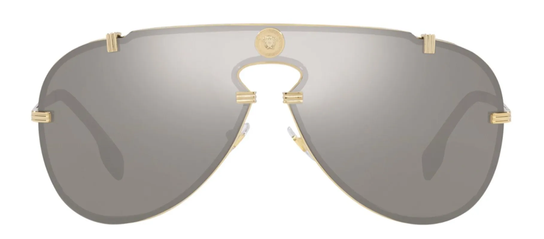 Versace VE 2243 10026G Shield Metal Gold Sunglasses with Silver Mirror Lens sold by Gaffos