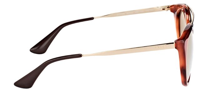 Prada PR 23SS USE1C0 Round Plastic Brown Sunglasses with Gold Mirror Lens sold by Gaffos