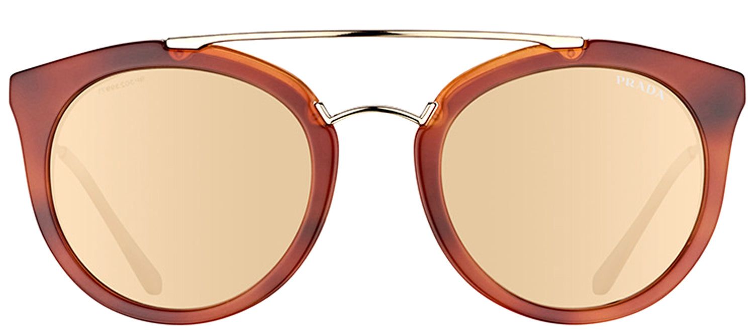 Prada PR 23SS USE1C0 Round Plastic Brown Sunglasses with Gold Mirror Lens sold by Gaffos