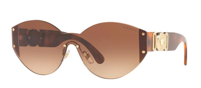 Versace VE 2224 531774 Irregular Metal Gold Sunglasses with Brown Gradient Lens sold by Gaffos