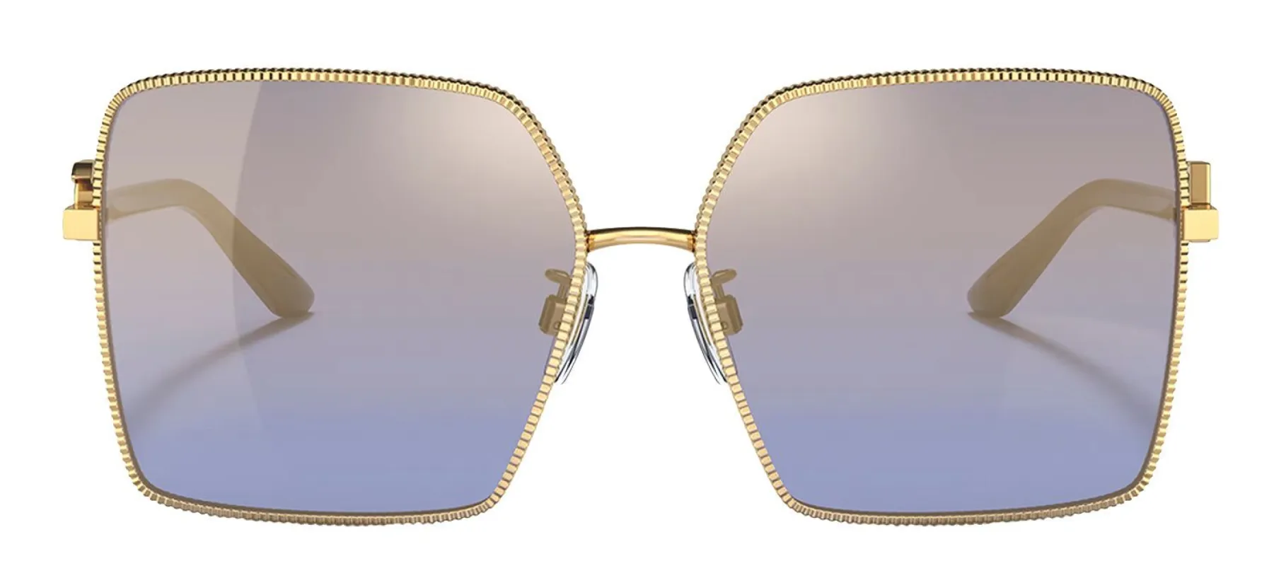 Dolce & Gabbana DG 2279 02/33 Square Metal Gold Sunglasses with Blue Mirror Lens sold by Gaffos