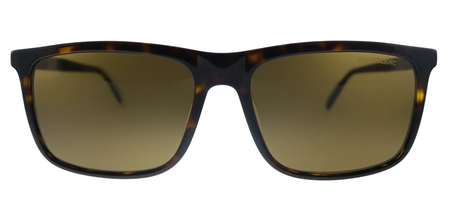 MontBlanc MB 0116S 002 Rectangle Acetate Havana Sunglasses with Brown Lens sold by Gaffos