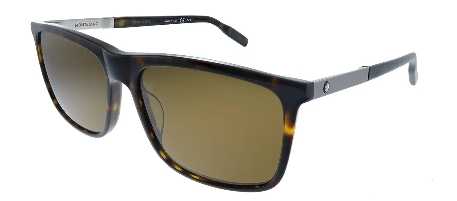 MontBlanc MB 0116S 002 Rectangle Acetate Havana Sunglasses with Brown Lens sold by Gaffos product image thumbnail 2