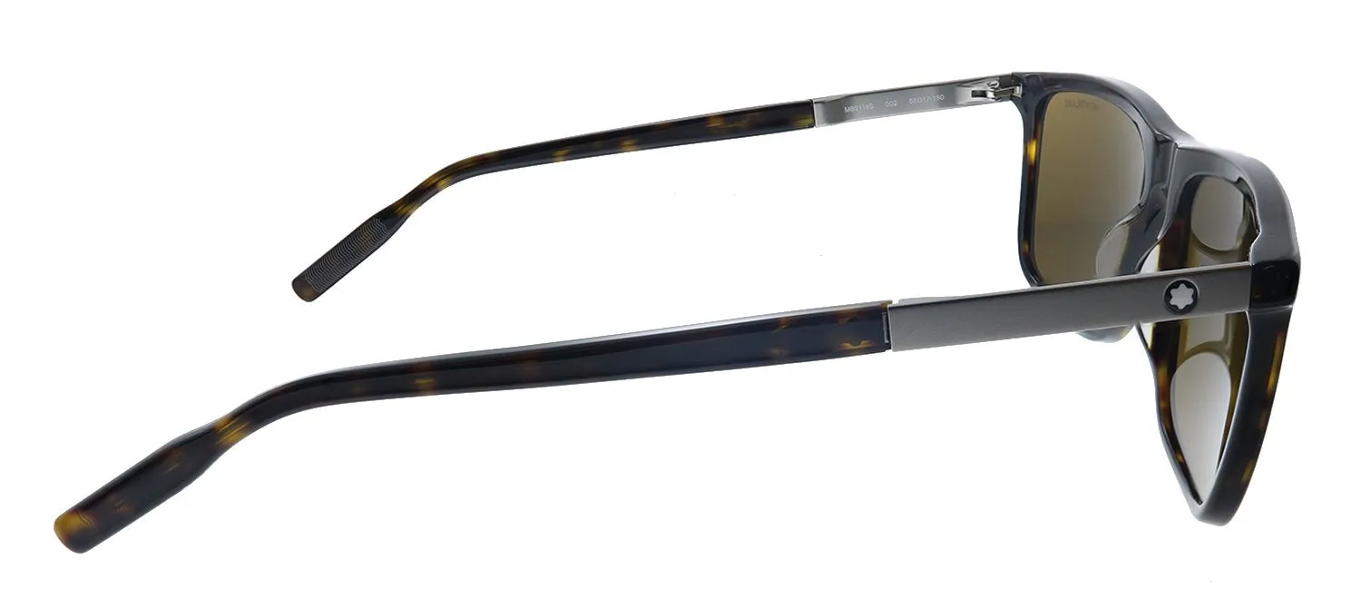 MontBlanc MB 0116S 002 Rectangle Acetate Havana Sunglasses with Brown Lens sold by Gaffos product image thumbnail 3