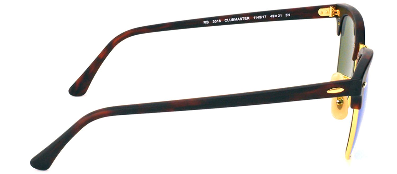 Ray-Ban RB 3016 114517 Clubmaster Plastic Tortoise/ Havana Sunglasses with Blue Mirror Lens sold by Gaffos product image thumbnail 3