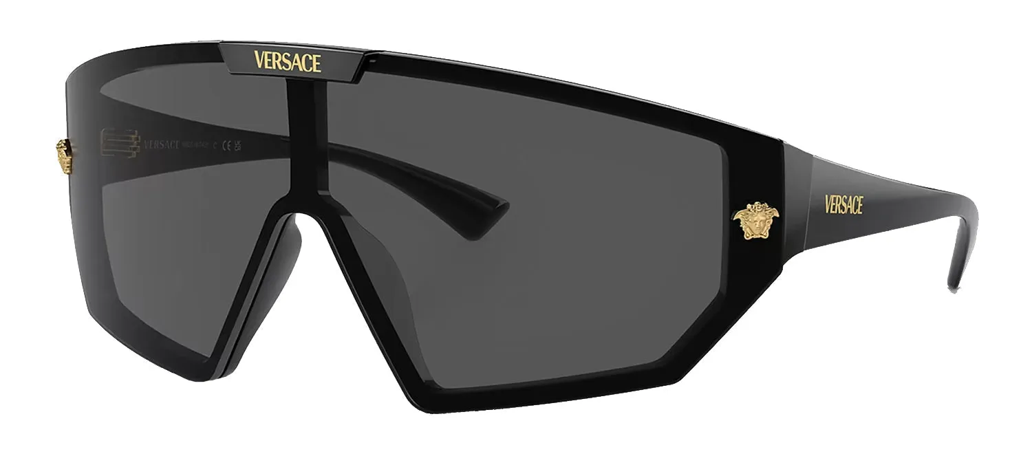 Versace VE 4461 GB1/87 Shield Plastic Black Sunglasses with Grey Lens sold by Gaffos product image thumbnail 2