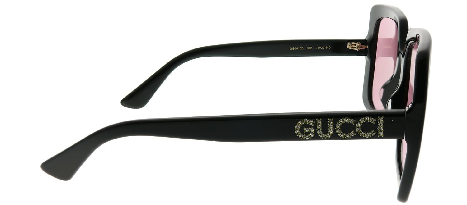 Gucci GG 0418S 002 Square Acetate Black Sunglasses with Pink Lens sold by Gaffos product image thumbnail 3